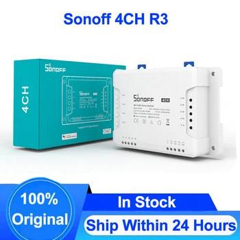 

Sonoff 4CH R3 4 Channel Wifi Smart Switch 3 Working Modes Self-locking Interlock Inching Lock Smart DIY Timer Switch Via Ewelink