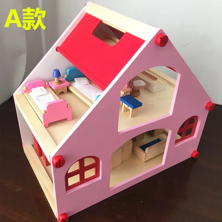 Детская кукла модель дом игрушка девочка DIY деревянная кабина игровой дом принцесса дом Вилла Набор Подарок