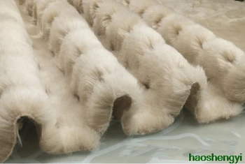 

High-quality beige jacquard pinhole hair rhombus clothing home imitation fur fabric