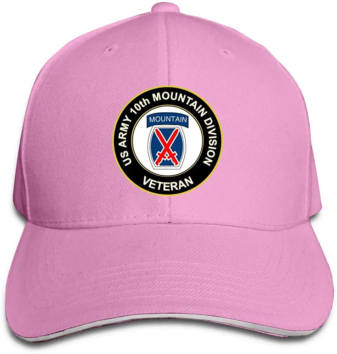 Ветеран армии США 10-й дивизии горной пехоты регулируемая бейсболка сэндвич Кепка
