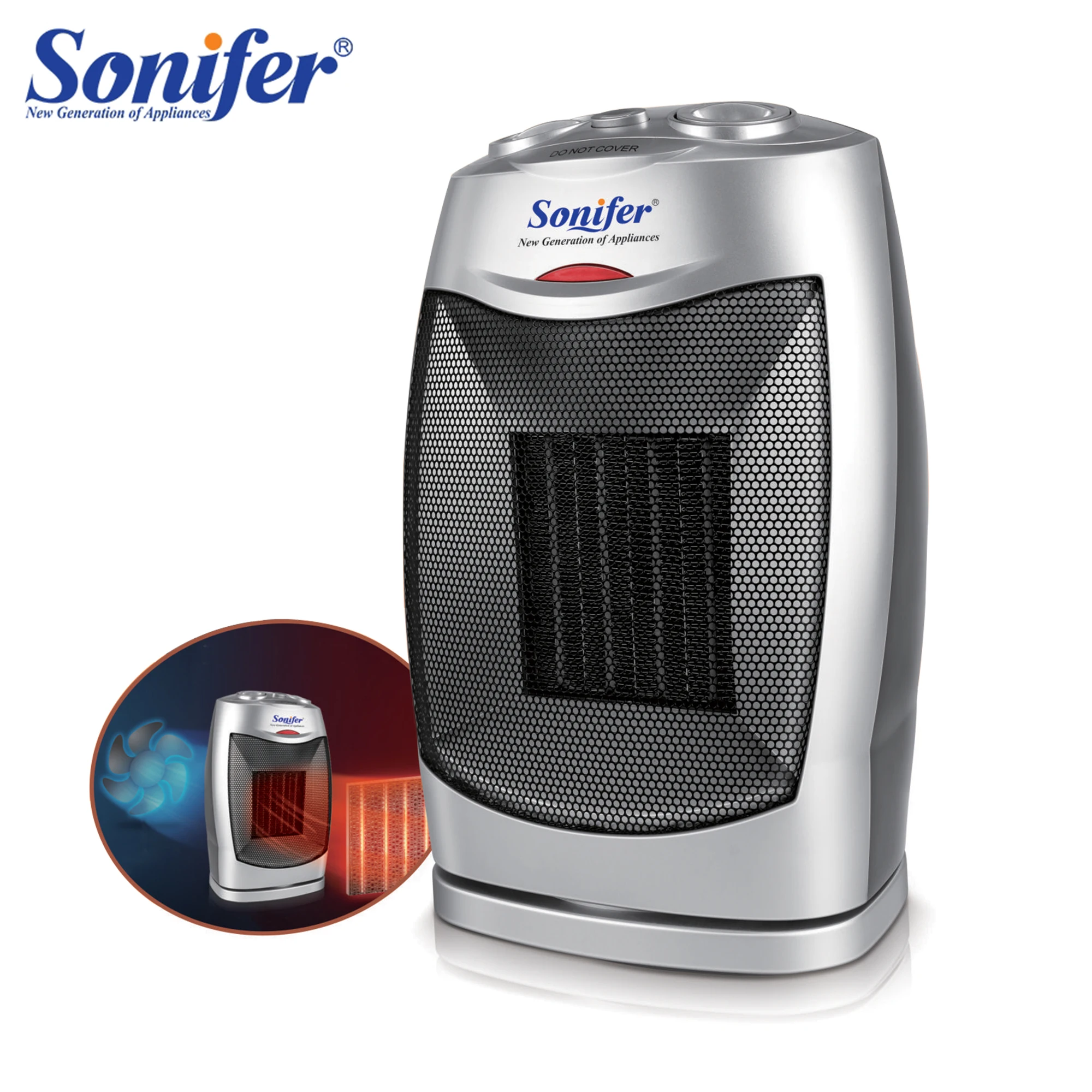 

2000W Electric Fan Heater Desktop Heating Camping Any Place AdjustableThermostat Home Room Handy Heating Quick Heat 220V Sonifer