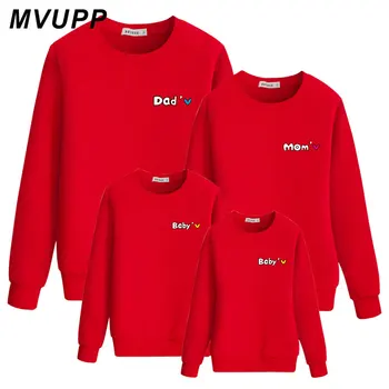 

MVUPP family sweatshirt for mother daughter father son tops matching clothes mommy and me t shirt family look heart fashion mom