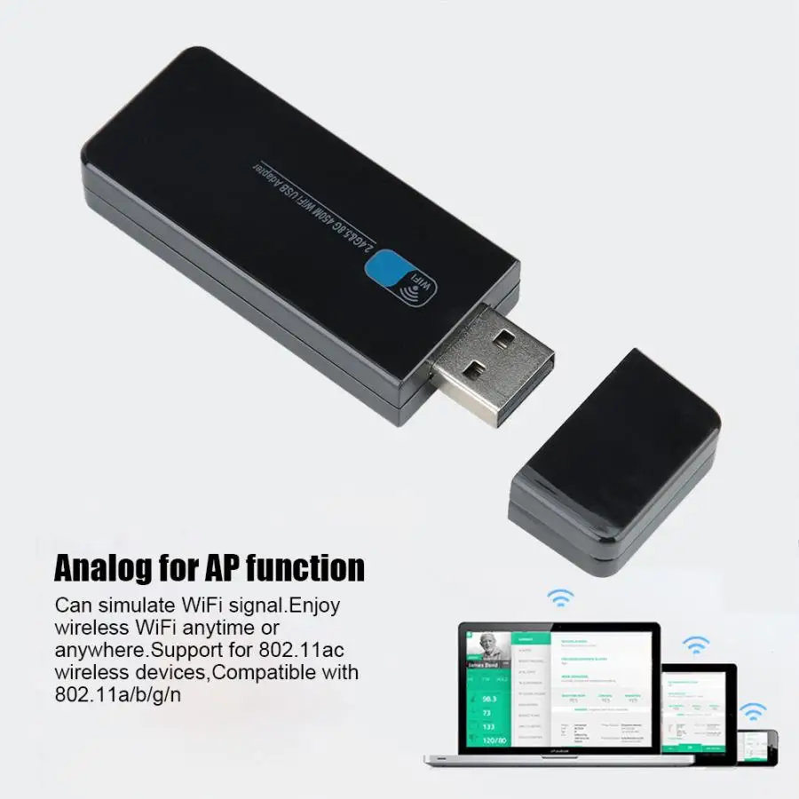 2,4G и 5G wifi адаптер USB 600M Двухдиапазонная беспроводная сетевая карта для настольных/портативных ноутбуков