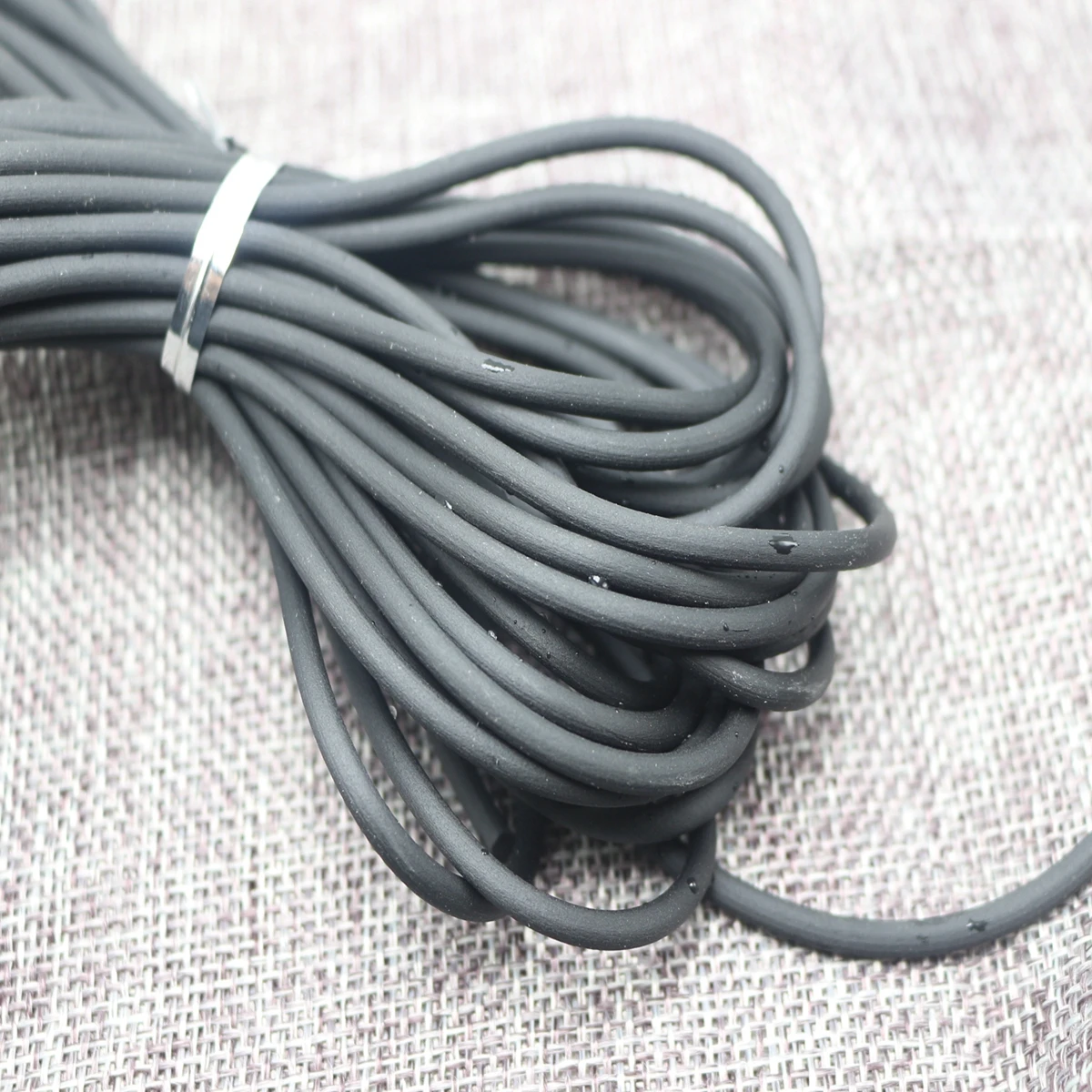 5.5 Yards Black Solid Rubber 3mm Cord Thread String for Necklace Pendants
