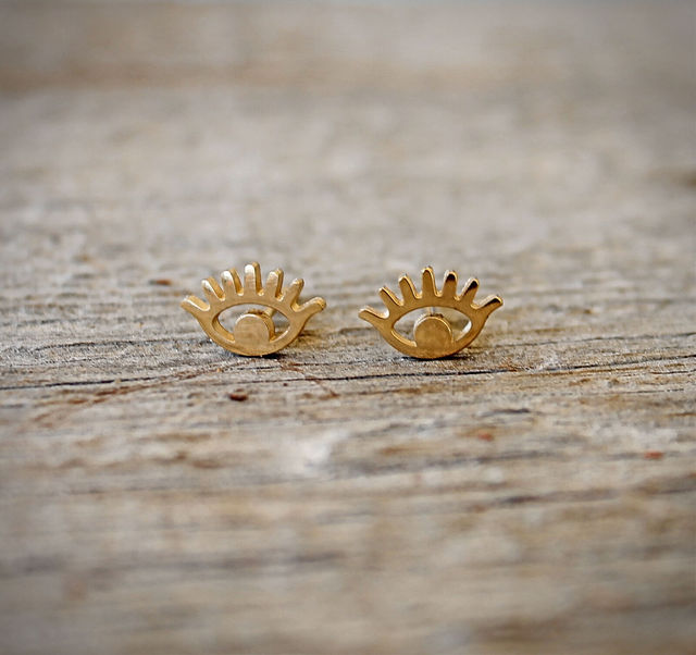 Steel Tiny Crescent Moon Stud star Earrings Boho Jewelry. Minimalist Earrings Gift