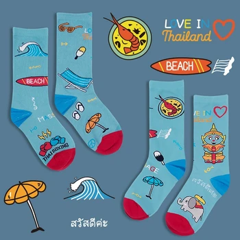 

Cartoon Cute Funny Prints National Culture Sports Casual Socks for Men and Women
