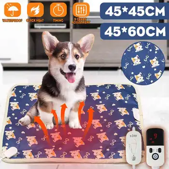 

45x45/60cm Electric Heating Pad Blanket Pet Mat Bed Cat Dog Winter Warmer Pad Home Office Chair Heated Mat 220V
