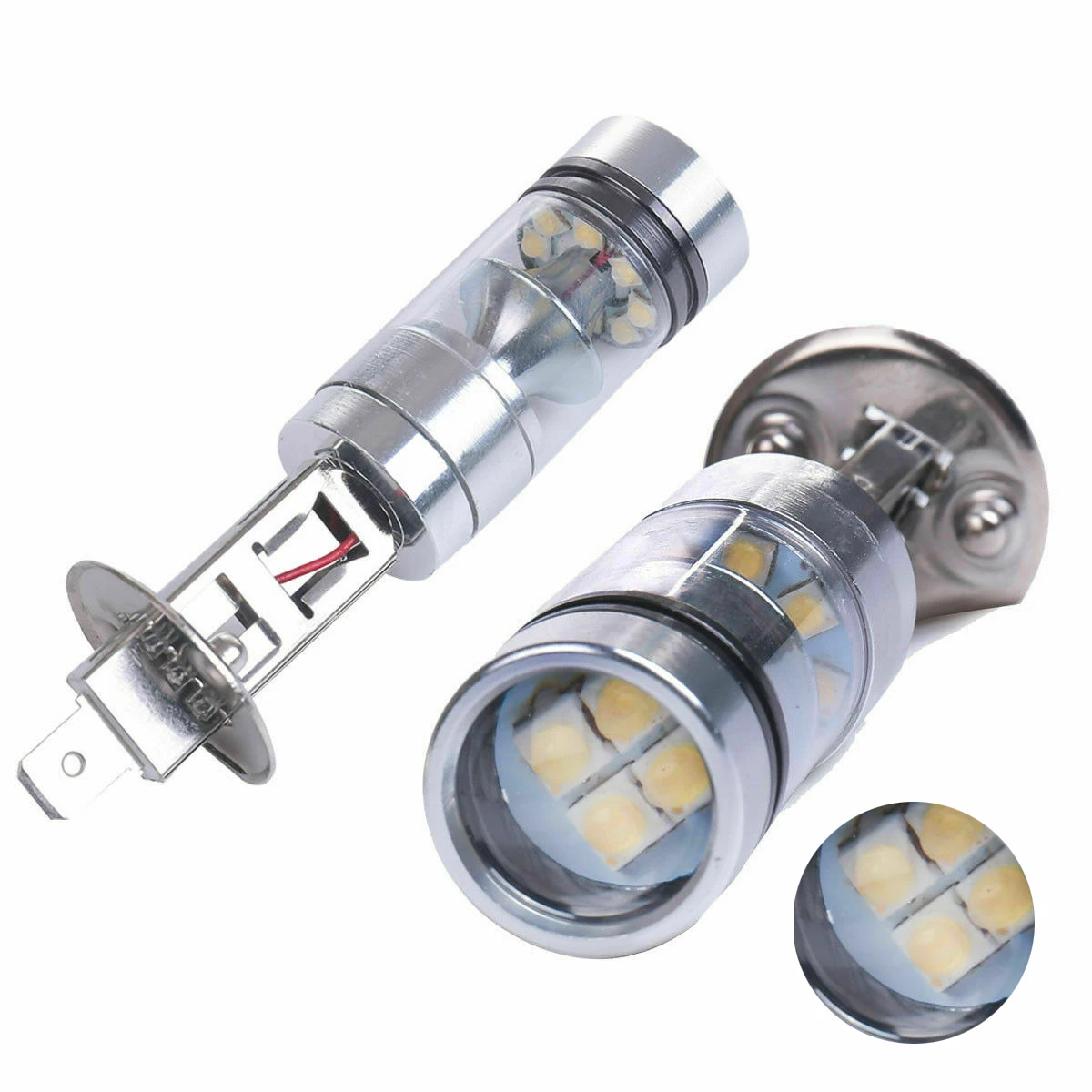 2 шт./компл. H1 100W Светодиодный белый 12-24V 20-SMD 1000LM светодиодный туман Lihgt 6000 К Белый свет фар дальнего света Лампа универсальна для всех моделей автомобилей