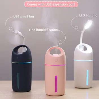

280ml USB Charging Car Humidifier Portable Magic Cup Humidifier Essential Oil Aroma Diffuser Air Purifier with USB Light and Fan
