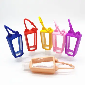 

5Pcs 30ml Silicone Travel Bottles Silicone Refillable Squeezable Container Hand Sanitizer Bottles Empty Keychain Carrier