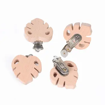 

Wooden Pacifier Clip Natural Beech Wood Baby Pacifier Clips Dummy Clips DIY Pacifier Chain Accessory