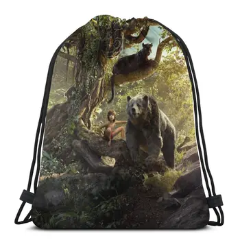 

New Hot Jungle Book Fashion Cartoon Student School High Quality Backpack Man Woman Girls Drawstring bag