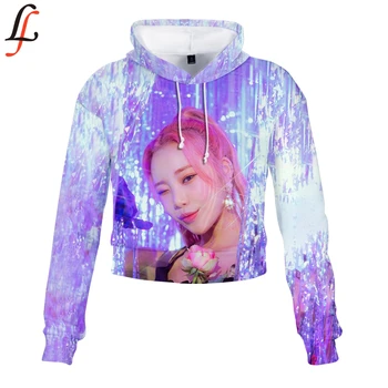 

3D Print MOMOLAND Hoodies Sexy High Waist Hoodies Sweatshirts Fashion K pop Crop Top Women Hooded Clothes MOMOLAND Harajuku