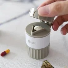 Multifunktionale Medizin Cutter Pill Box Medizin Brecher Pille Pulverisieren Fall Grinder Splitter Tablet Teiler Drug Organizer