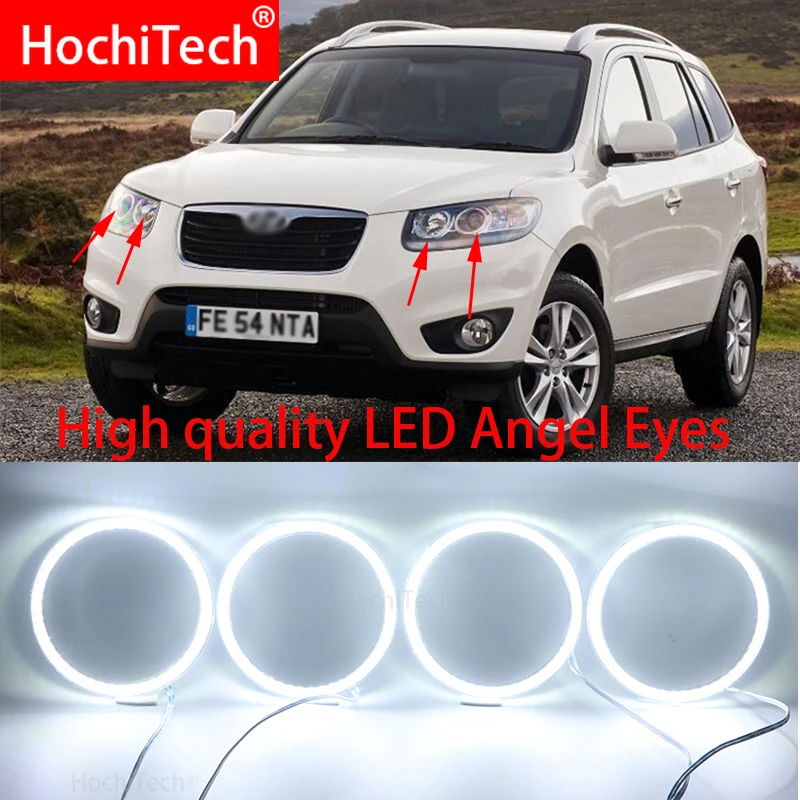 Buy SCI For Hyundai Santa Fe santafe 2007 - 2012 Super Bright white color 3528 SMD led Angel Eyes kit daytime running light DRL 