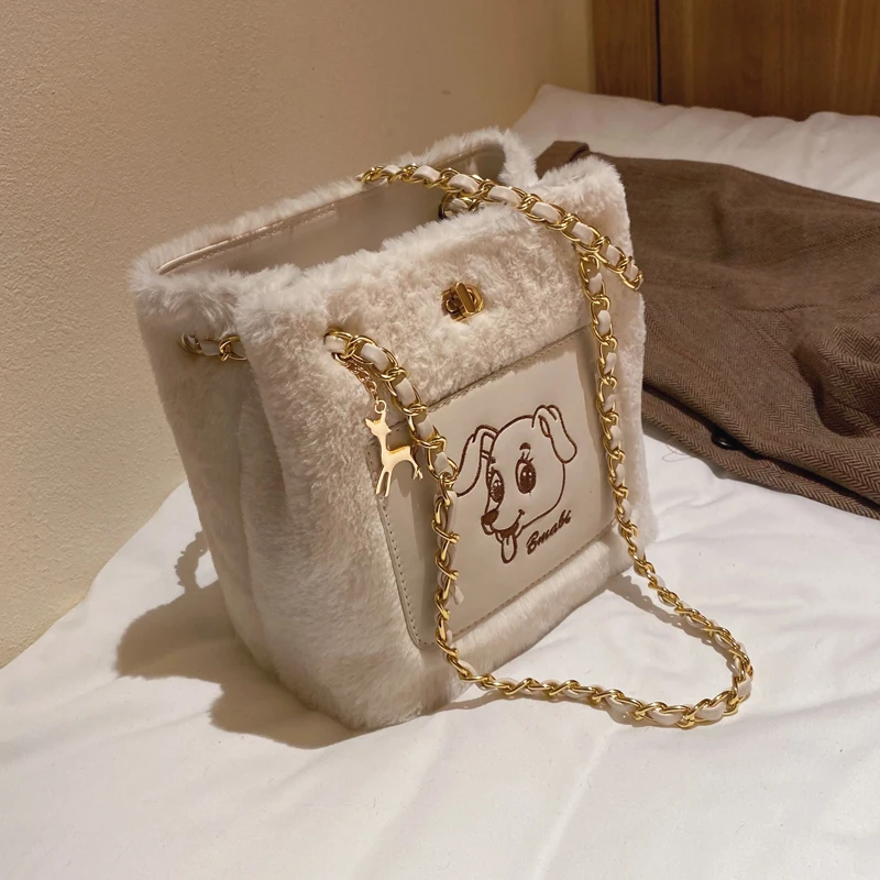 

Autumn winter fur bag women's bag 2020 new wave Korean version messenger bag chain shoulder atmospheric fashion bucket bag