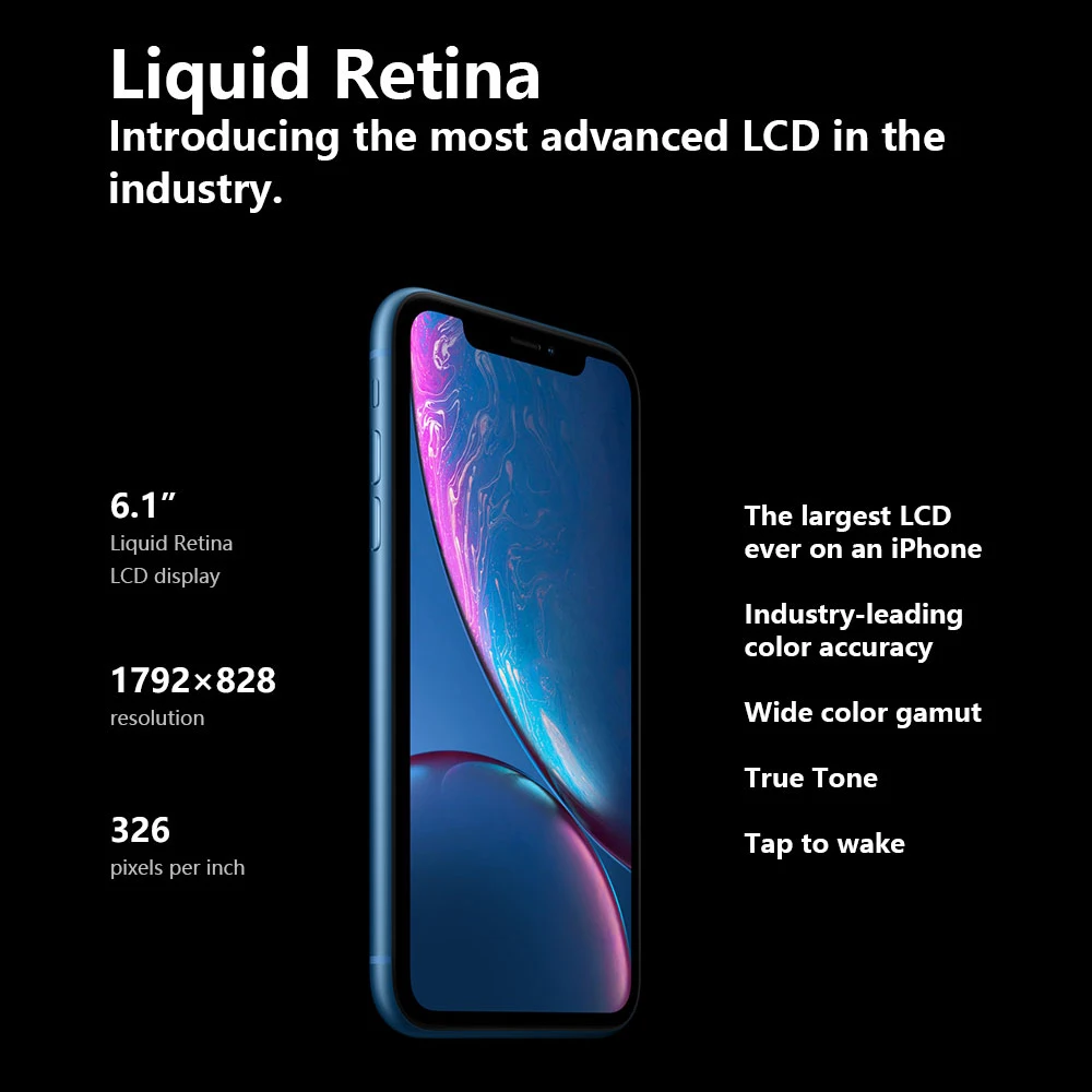  Original Apple iPhone XR Smartphone 6.1-inch Retina HD IPS Display A12 Bionic CPU 64GB /128GB ROM I