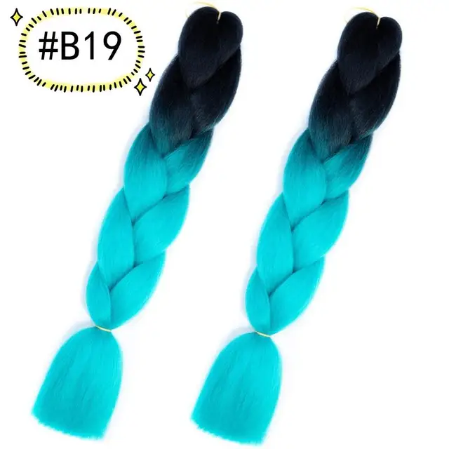 Jumbo Braiding Hair Extensions Kanekalon Braiding Hair 24 Inch Ombre Multiple Tone Colored Synthetic Hair for Women B19