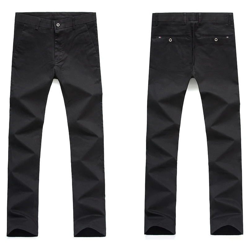 Spring Summer Men Cotton Casual Classic Dress Pants Business Stretch Straight Fit Khaki Formal Trousers Male Long Pant Work
