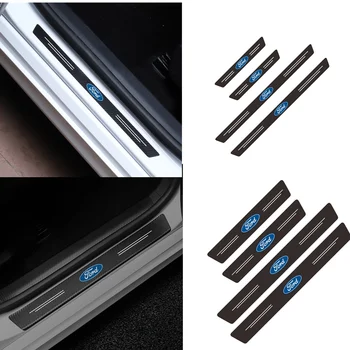 

4PCS Waterproof Carbon Fiber Sticker Protective For Ford focus 2 3 mk2 mk3 ranger fiesta fusion kuga mondeo Car accessories