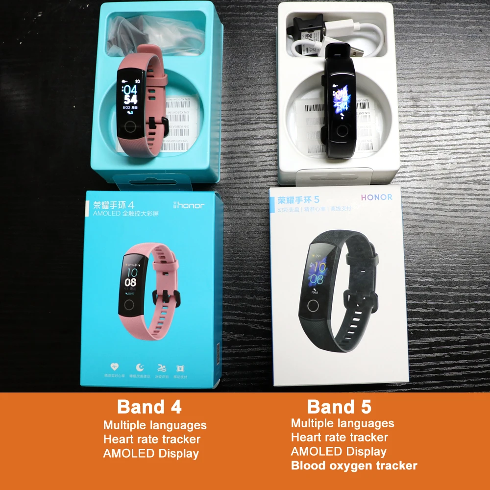 Умные часы Huawei Honor Band 4/Band 5 фитнес трекер водонепроницаемые до 50 м сенсорный экран
