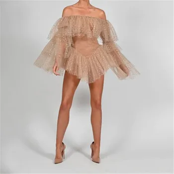 

celebrity bandage dress elegant full sleeves off shoulder woman party dress sexy woman night party dress shinny