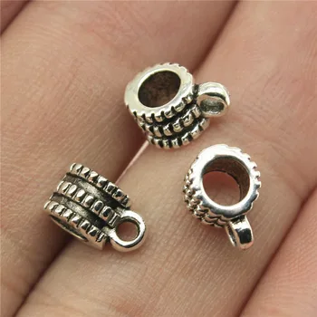 

Wholesale Jewelry Lots Antique Silver Color 10x6x6mm Beads Bails Charm For Making Jewelry Crafts For Kids 250 Pieces