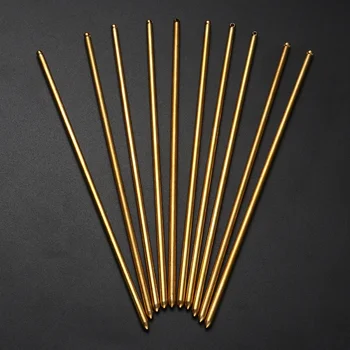 

10pcs Copper Hair Sticks Metal Hair Stick Hairpins Hair Fork with Hole DIY Craft for Lady Women Golden