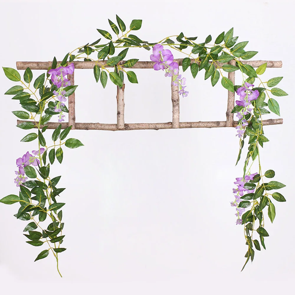2M Artificial Wisteria Fake Flowers Vines Hanging Wedding Home Decoration 