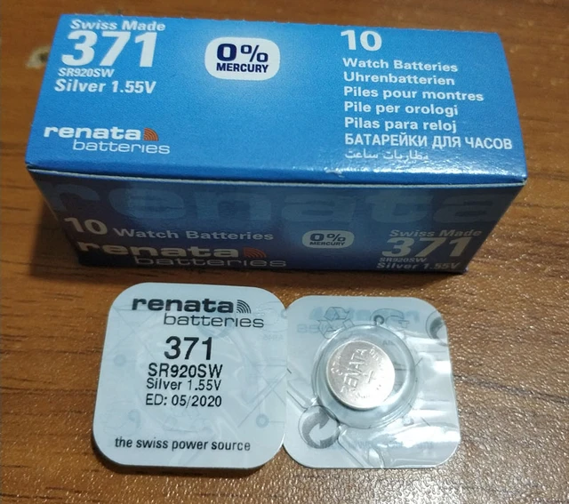 Renata 371 Battery. Pack of 10