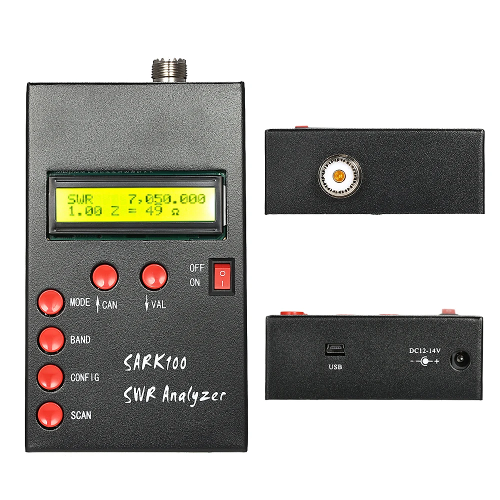 SARK100 1-60 МГц HF ANT SWR антенный анализатор Измеритель стоячая волна тестер для Ветчины радио Hobbyists сопротивление измерение емкости