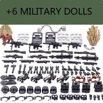 

New Modern Enlighten Military SWAT Figures Building Blocks Police Forces Antigang Army Minifigure Weapon Gun Bricks Toys Gifts
