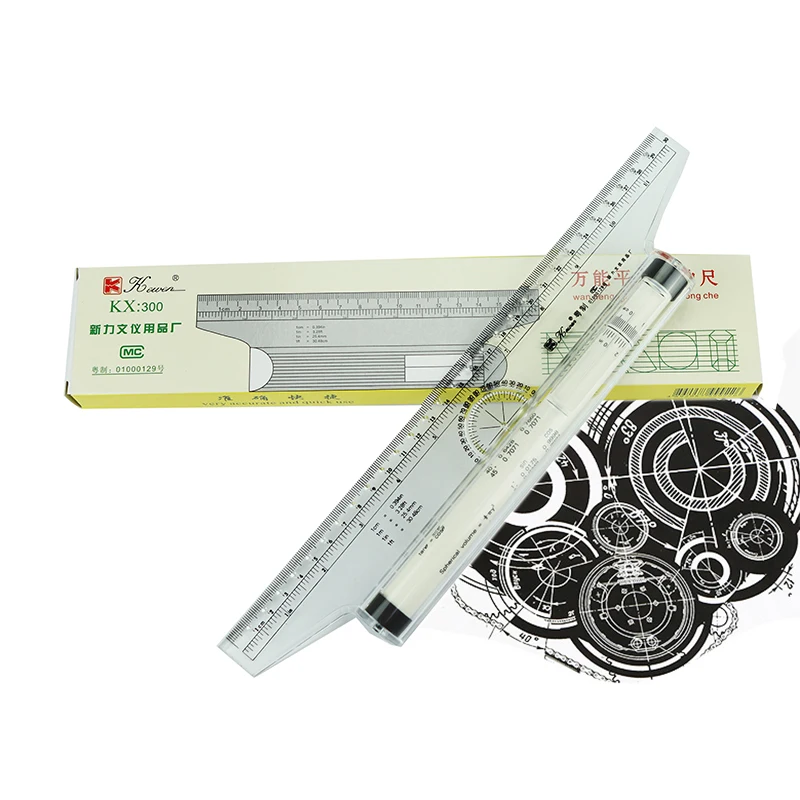 KewenPlasticMultipurposeAngleParallelRuler30cmUniversal