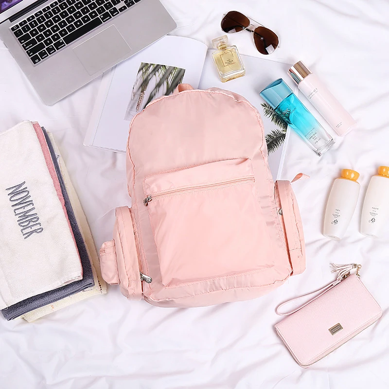 

Teenagers Foldable Backpack Foldable Student School Bags Fashion Women Men Travel Business Shopping Zip Bag Accessories Supplies