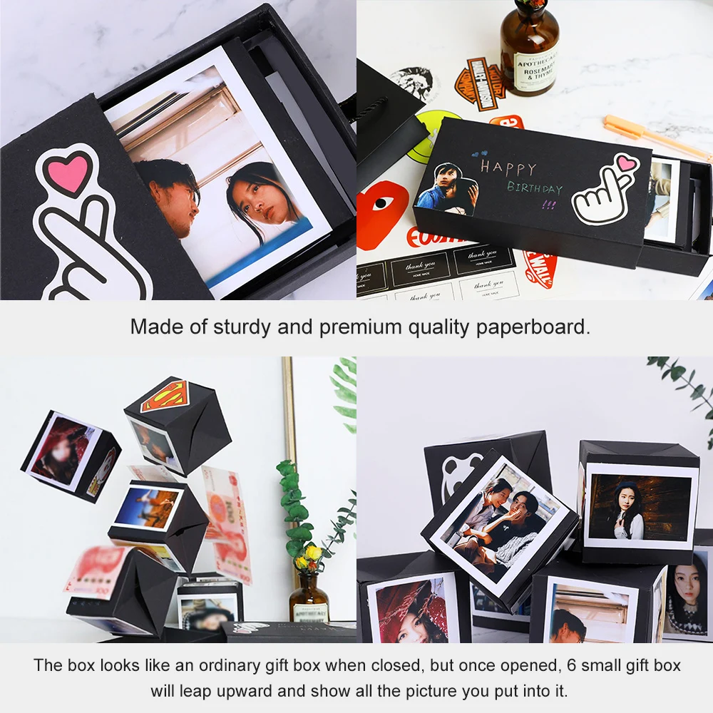 DIY сюрприз любовь взрыв коробка подарки на юбилей скрапбук DIY Фотоальбом Рождество Валентина свадьба день рождения подарки
