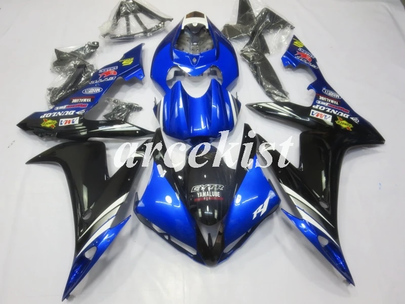 ABS литья под давлением мотоцикл обтекатели комплект подходит для YAMAHA YZF-R1 2004 2005 2006 R1 04 05 06 Кузов Набор на заказ синий черный