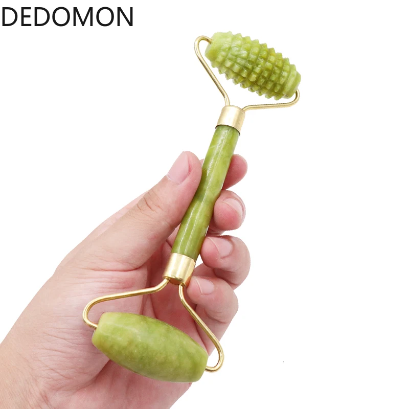 no box Roller Face Thin massager Natural stone Jade Facial Double Head Beauty Massage Slim Neck Body Relaxation Lift Tools - Цвет: no box