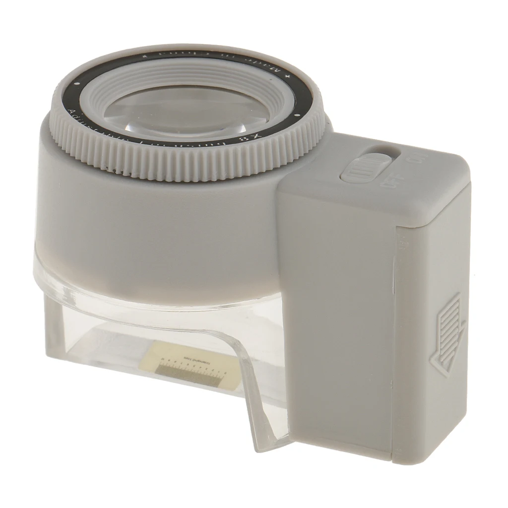 

LED Illuminated Jewelers Loupe 8X Magnifier Magnifying Glass with Scale