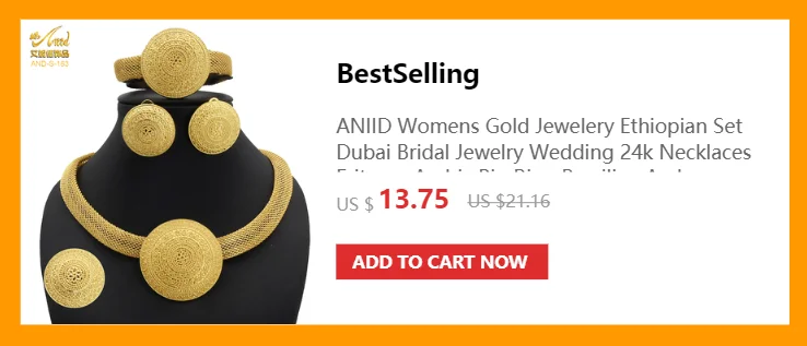 ANIID Womens Gold Jewelery Ethiopian Set Dubai Bridal Jewelry Wedding 24k Necklaces Eritrean Arabic Big Ring Brazilian Arab