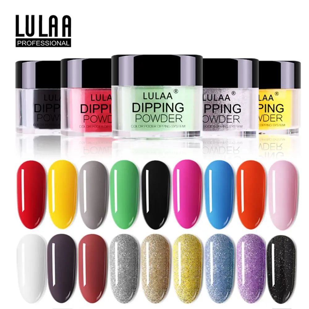 Lulaa погружающие порошки для ногтей градиентный акриловый гель для маникюра натуральный цвет голографический блестящий порошок без лампы лечения DIY инструмент для ногтей
