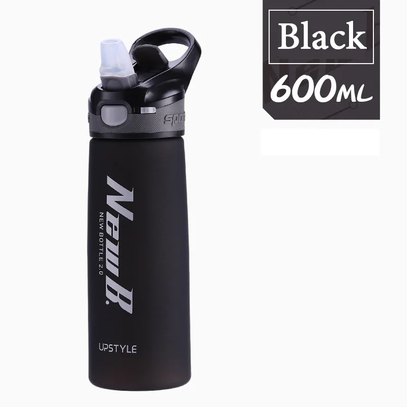 Black-600ml 600/750 мл Ёмкость Спортивная бутылка для воды, летняя спортивная одежда для детей Высокое качество Тур Пеший Туризм Портативный летние бутылка tritan замыкатель замка - Цвет: Black-600ml
