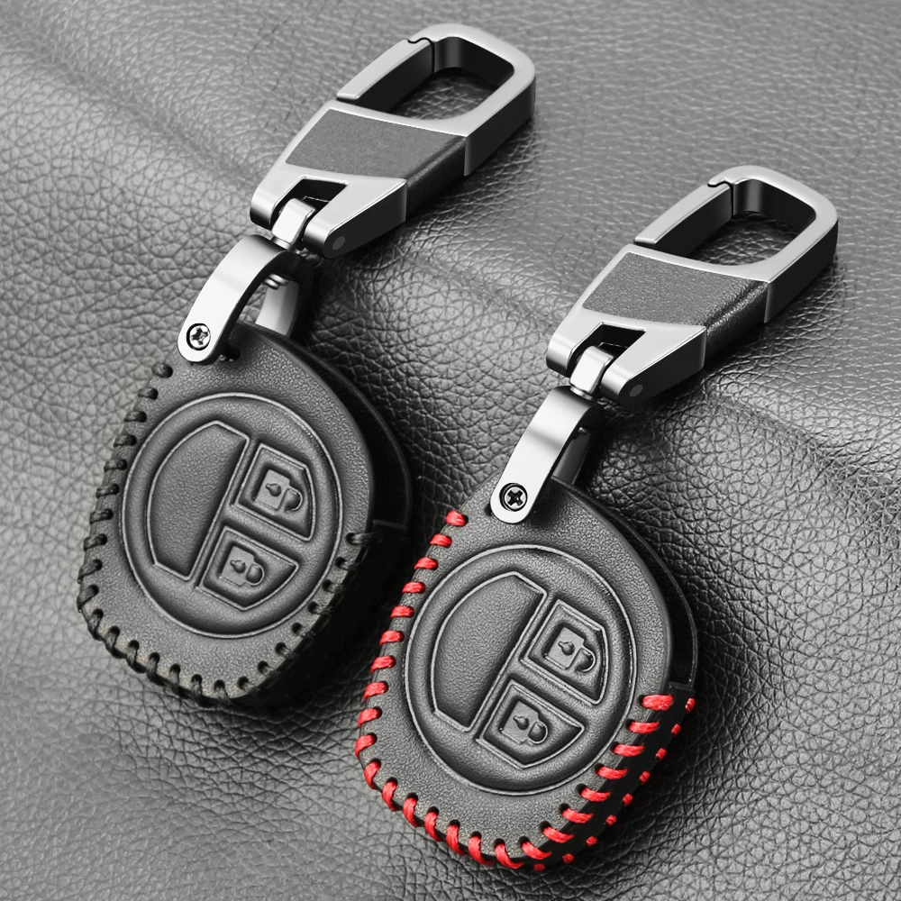 Genuine Leather 2 Button Car Remote Key Fob Case Protect Cover For Suzuki jimny SX4 Swift Vitara Key Shell Holder Accessories