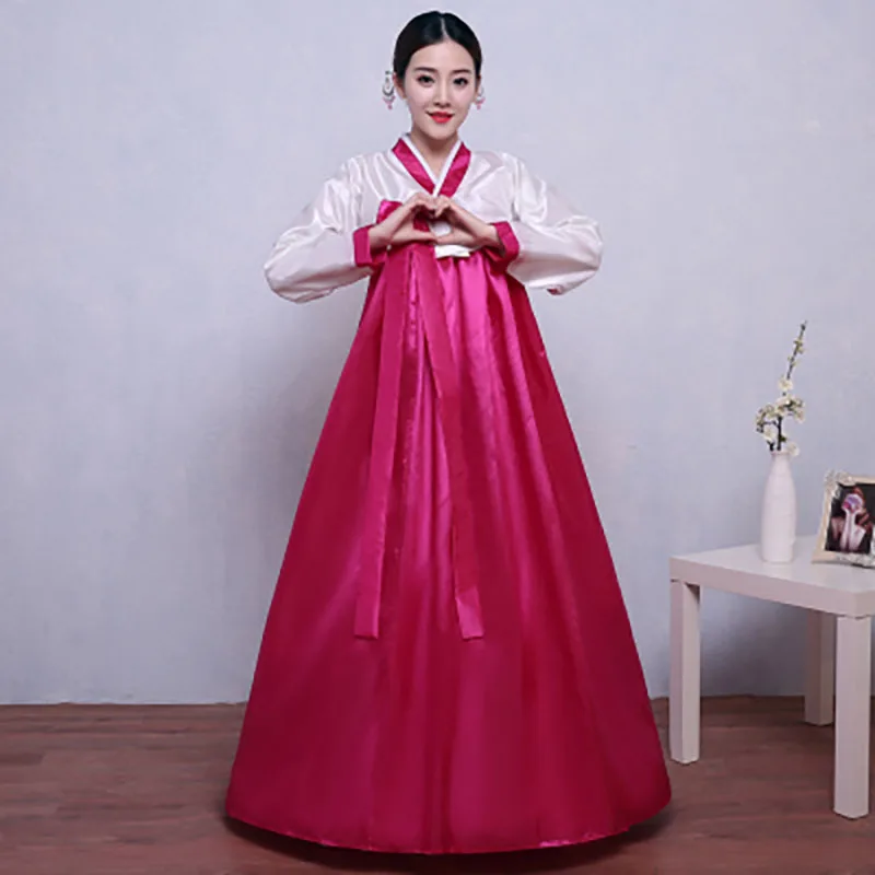 Новинка в Корейском стиле платье для Для женщин, элегантное, в ретро стиле, одежда для вечеринки с v-образным вырезом в Корейском стиле «ханбок» в традиционной церемонии одежда для представлений - Цвет: Color 2
