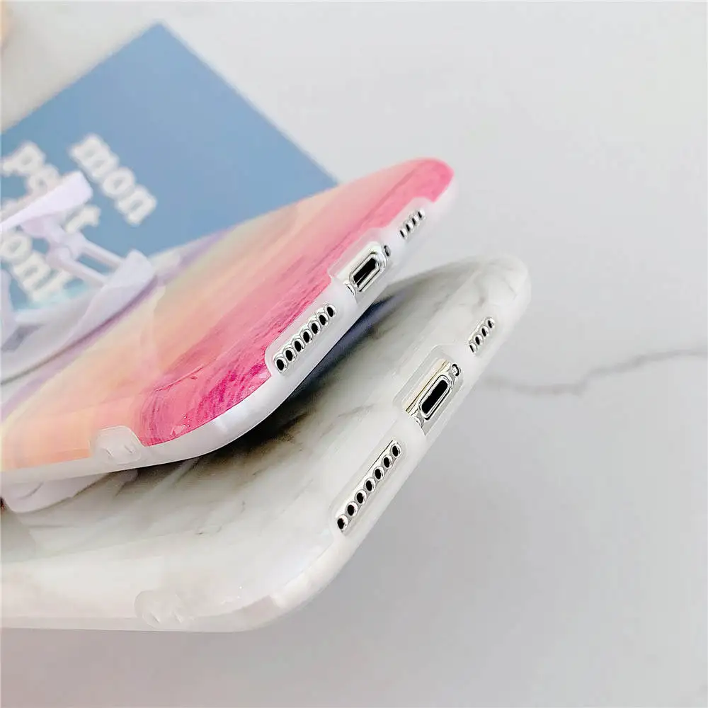 Роскошный Мраморный чехол-подставка для телефона для iphone 11 Pro X XR XS Max 7 8 6 6S Plus, силиконовый мягкий чехол-накладка из ТПУ