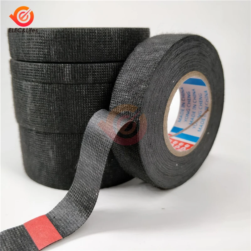 Heat-resistant Adhesive Cloth Fabric Tape For Car Auto Cable Harness Wiring Loom Protection Width 9/15/19/25/32MM Length 15M