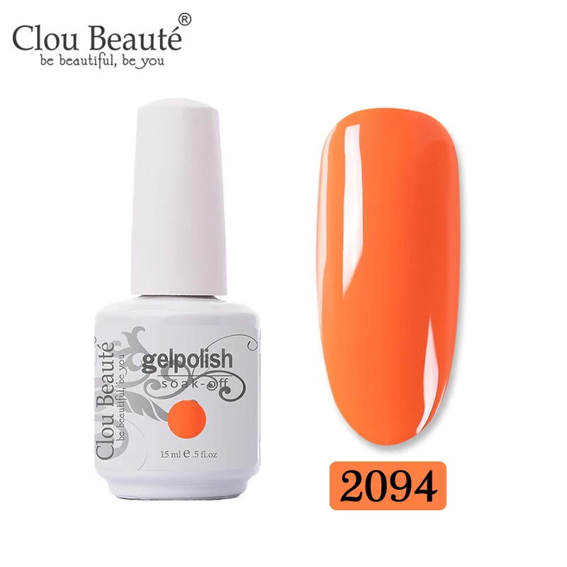 Clou Beaute Теплые цвета Осенняя Серия гель для ногтей 15 мл Желтый Оранжевый чистый цвет ногтей светодиодный Гель-лак для ногтей гибридные Лаки дизайн ногтей - Цвет: 2094