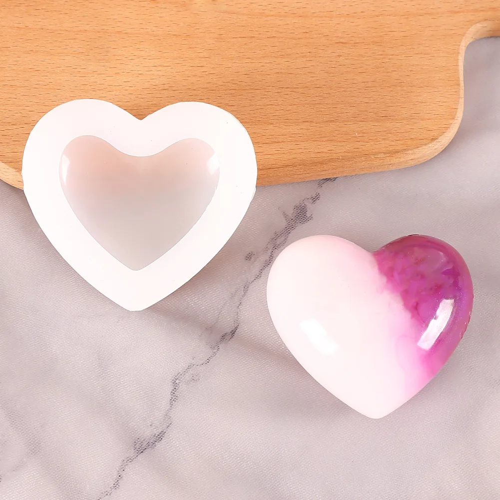 3D stampo in silicone a forma di cuore gioielli fatti a mano stampo in resina epossidica per decorazione torte e cioccolatini large fai da te Huwaioury a specchio liscio 