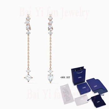 

2020 Fashion Jewelry SWA New ATTRACT Pierced Earring Rose Gold Charming Irregular Crystal Decoration Female Romance Jewelry Gift