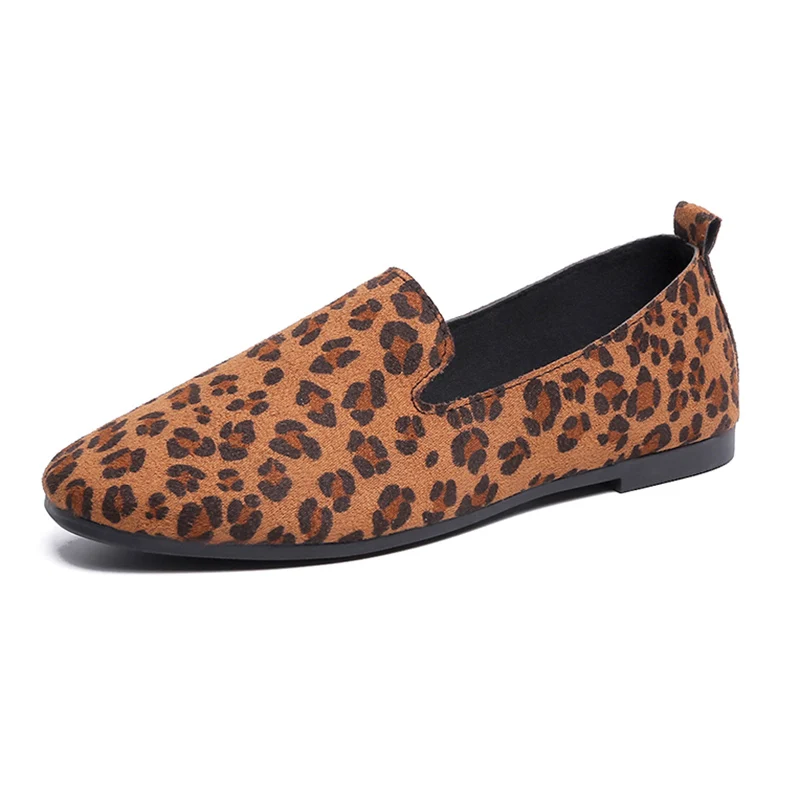Weweya/Новинка; весенняя обувь с леопардовым принтом; женская обувь на плоской подошве наивысшего качества; лоферы в европейском стиле; повседневная обувь с круглым носком; большие размеры 35-40