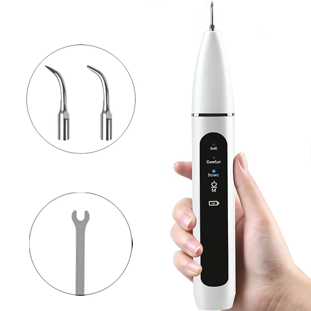 Eliminador de cálculo ultrasónico para el hogar, escarificador Dental eléctrico portátil, manchas de humo sónicas, placa de sarro, dientes blancos
